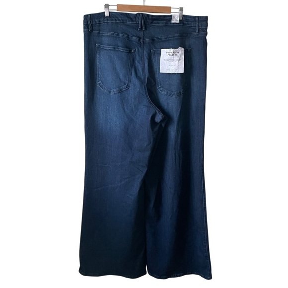 Good American Good Waist Soft Tech Palazzo Jeans Size 22 GWP220T Indigo 501 NWT - Picture 4 of 15